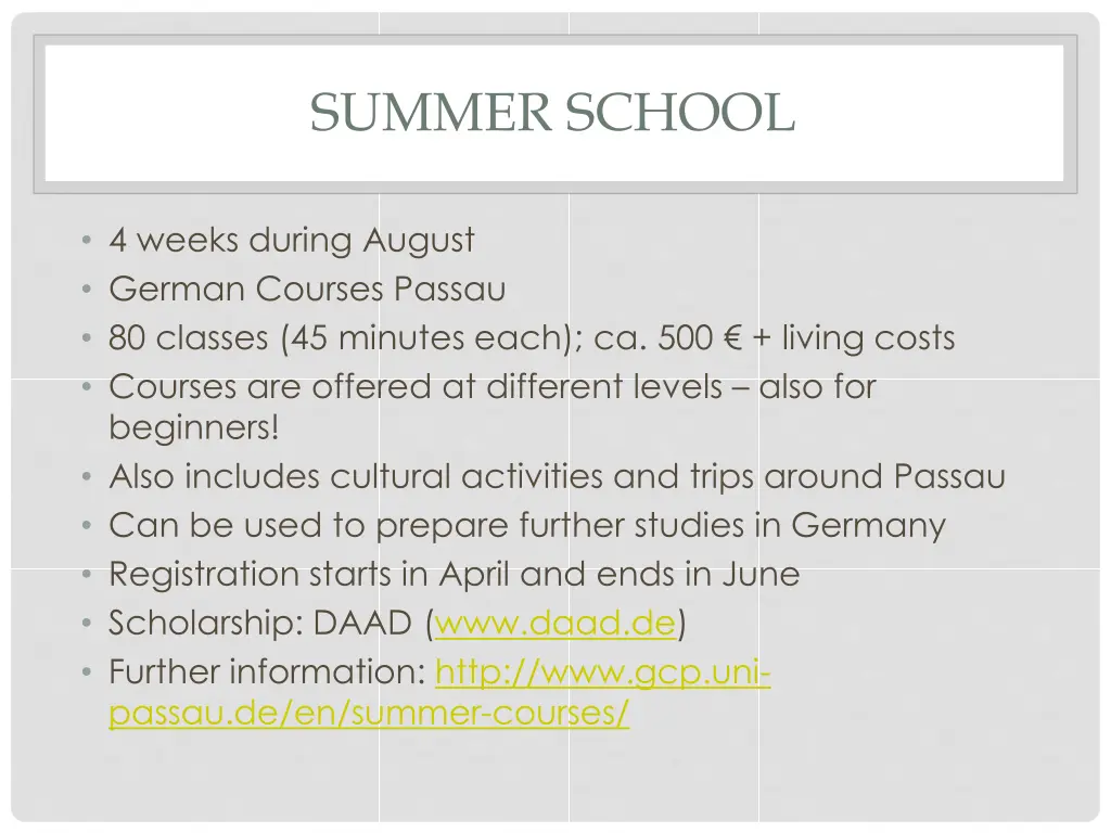 summer school