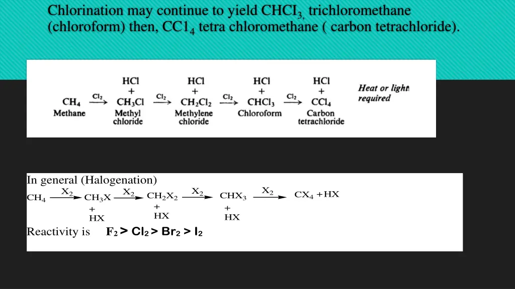chlorination may continue to yield chci