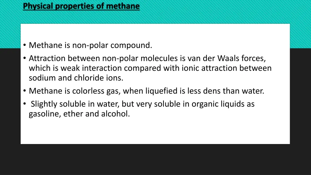 physical properties of methane