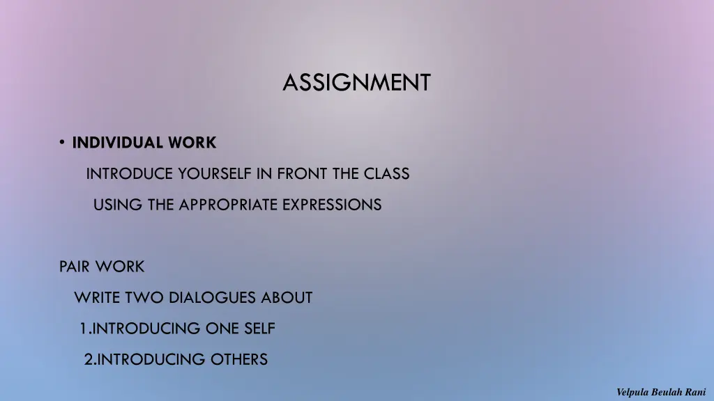 assignment