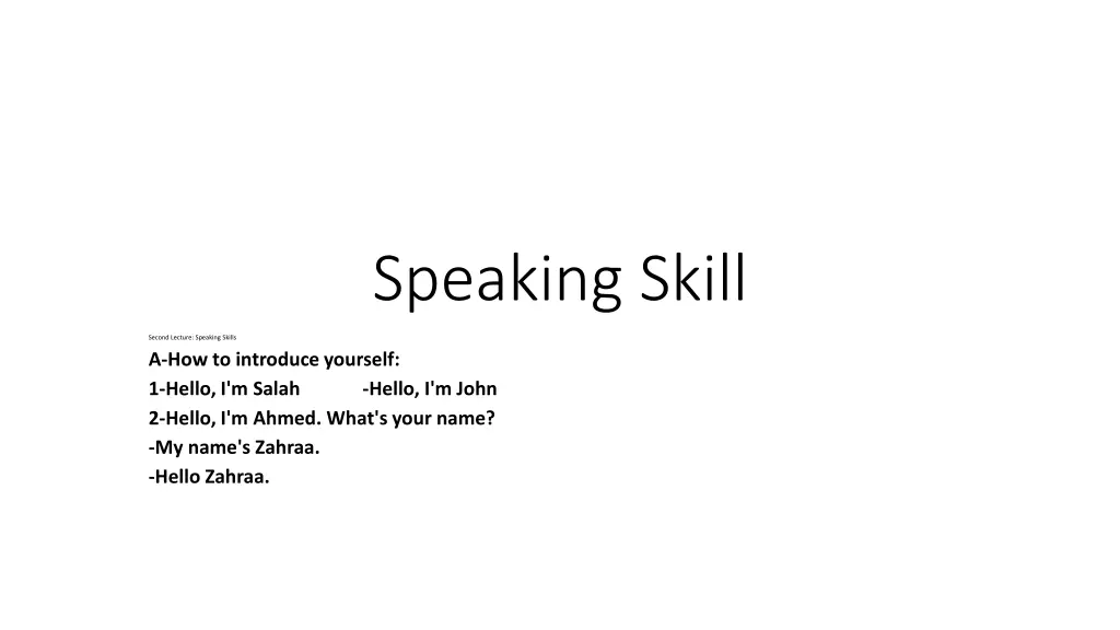 speaking skill