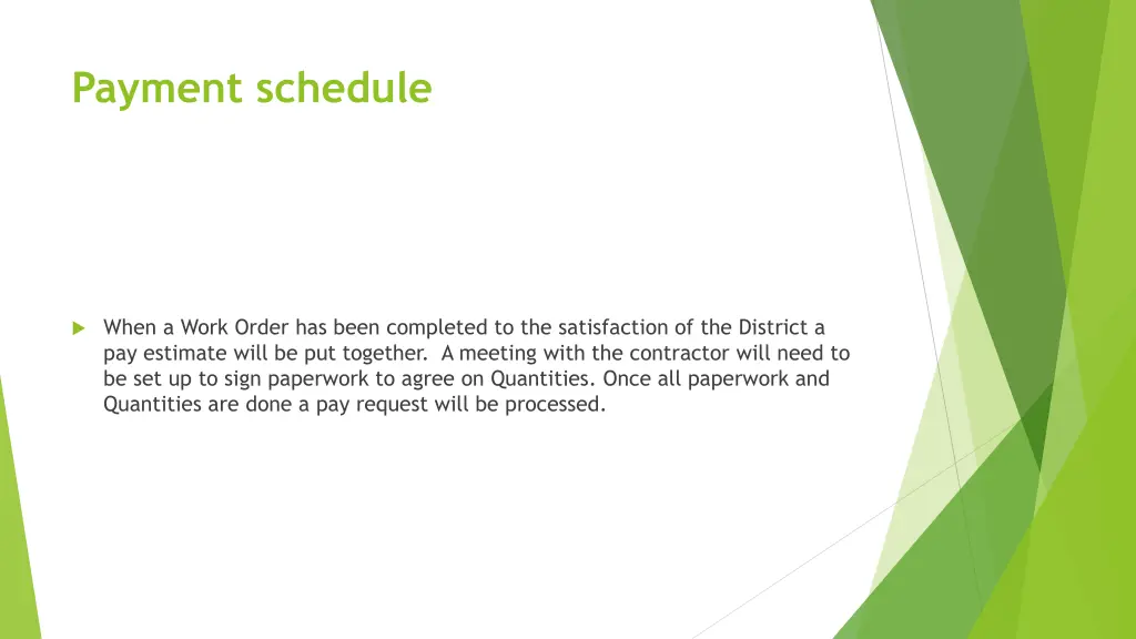 payment schedule