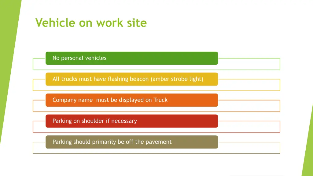 vehicle on work site