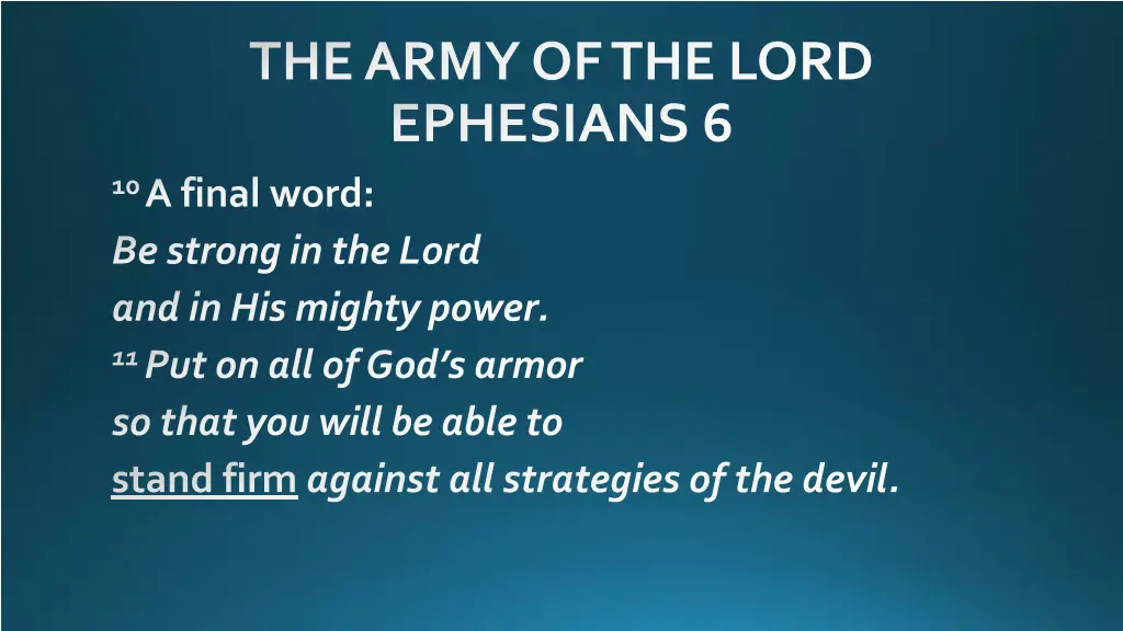 the army of the lord ephesians 6