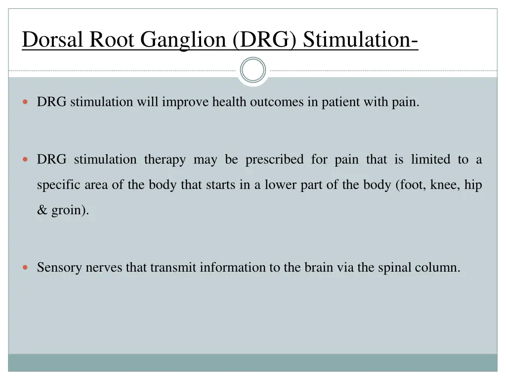 dorsal root ganglion drg stimulation