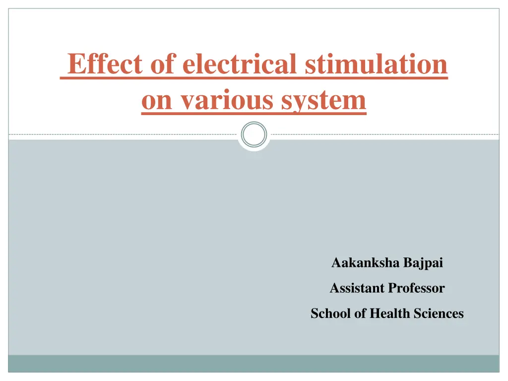 effect of electrical stimulation on various system