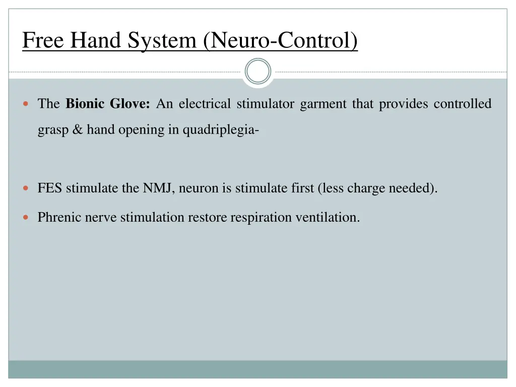 free hand system neuro control