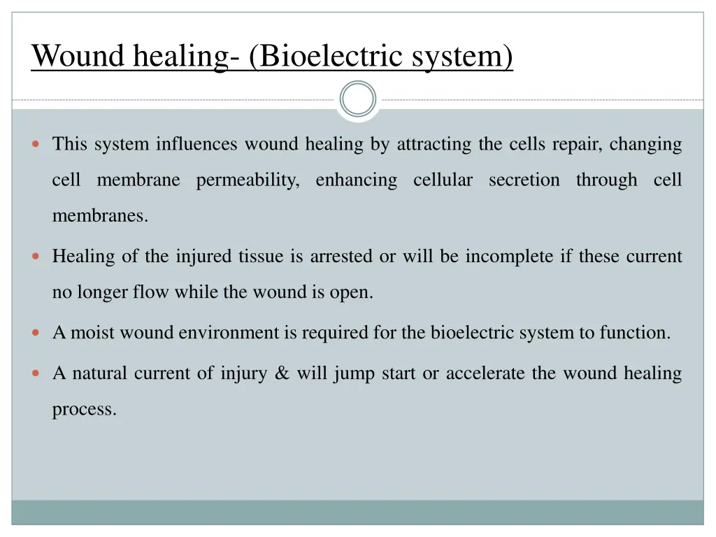 wound healing bioelectric system