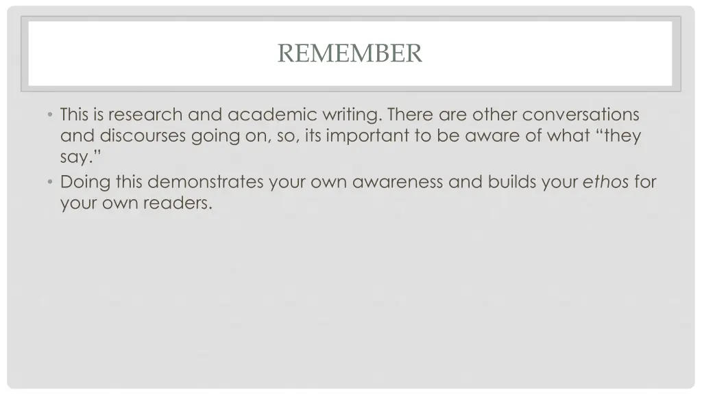 remember