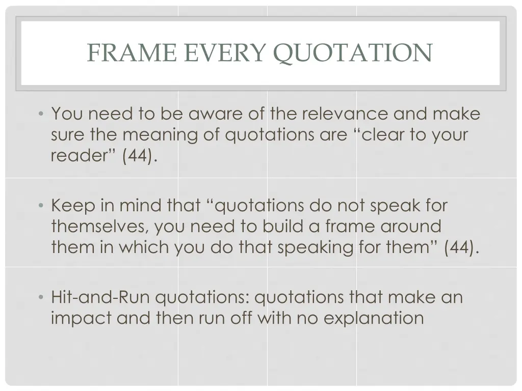 frame every quotation