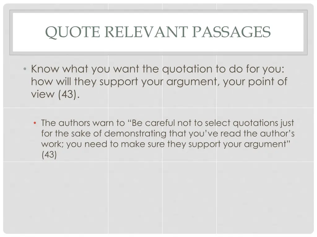 quote relevant passages