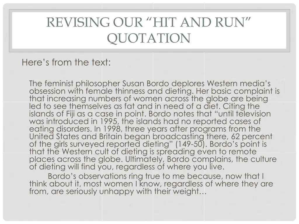 revising our hit and run quotation