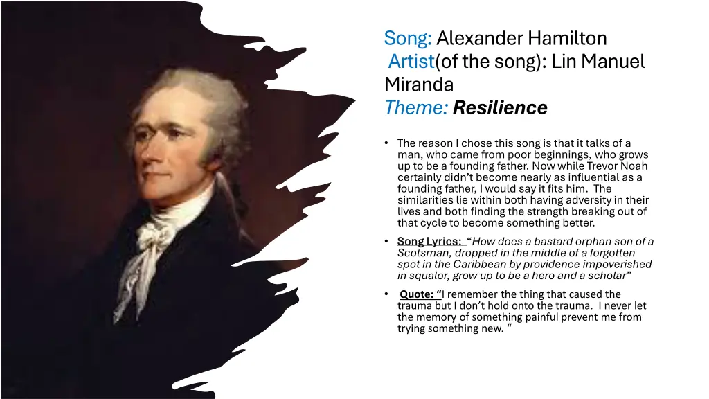 song alexander hamilton artist of the song