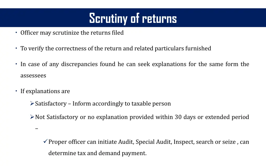 scrutiny of returns