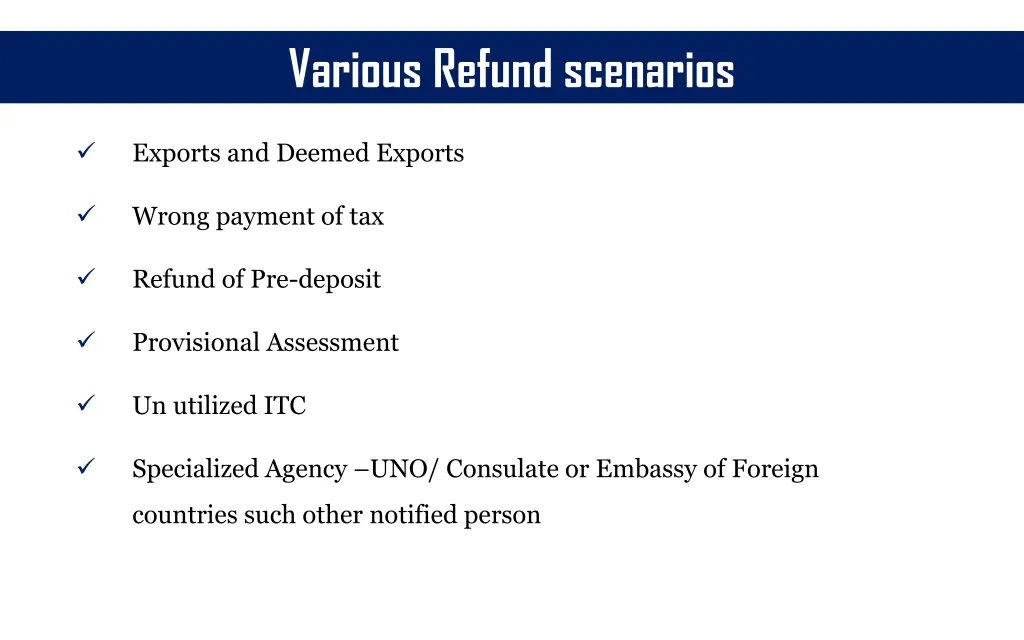 various refund scenarios