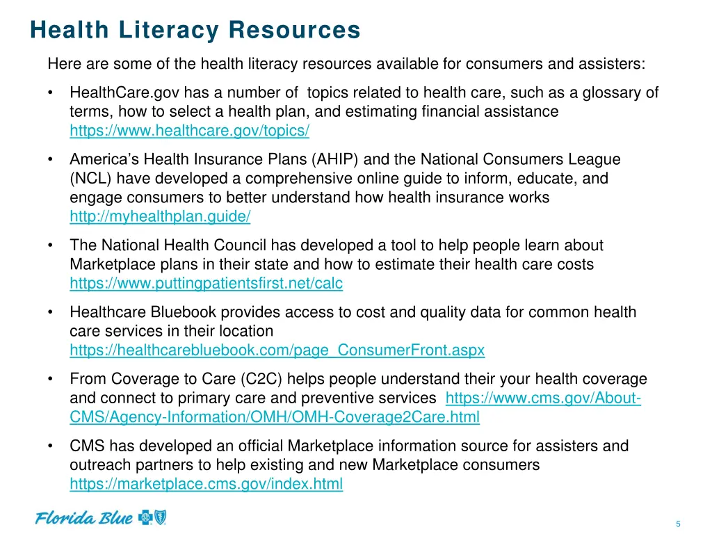health literacy resources