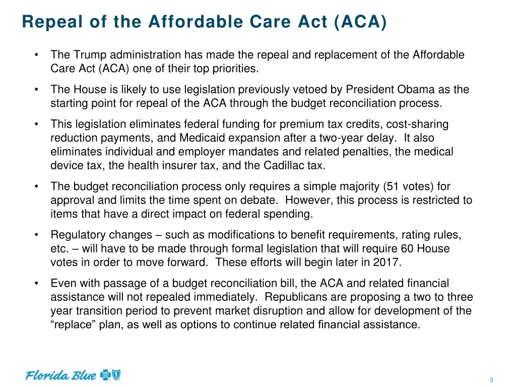 repeal of the affordable care act aca