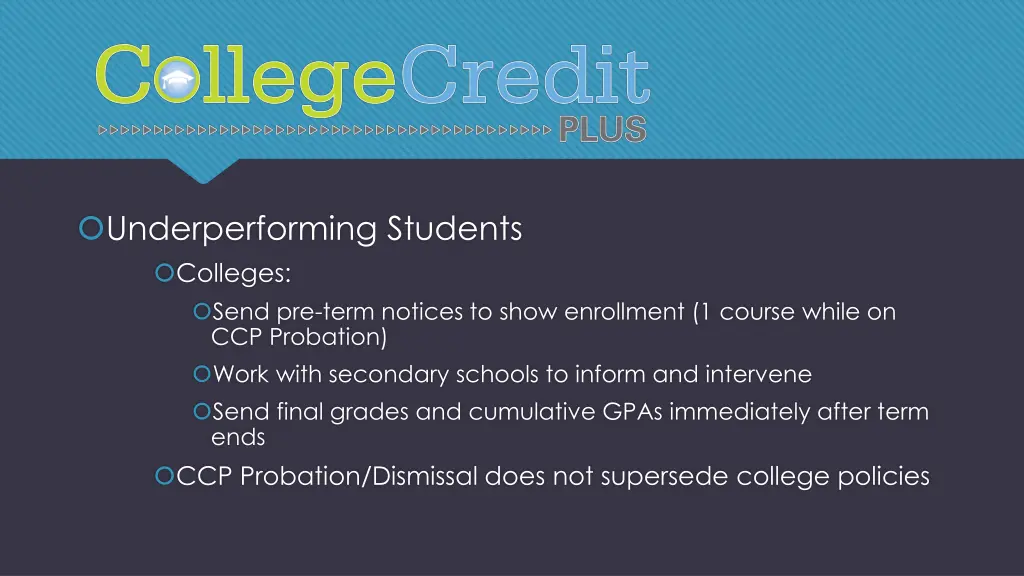 underperforming students colleges send pre term