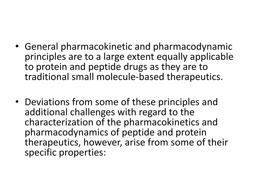 general pharmacokinetic and pharmacodynamic