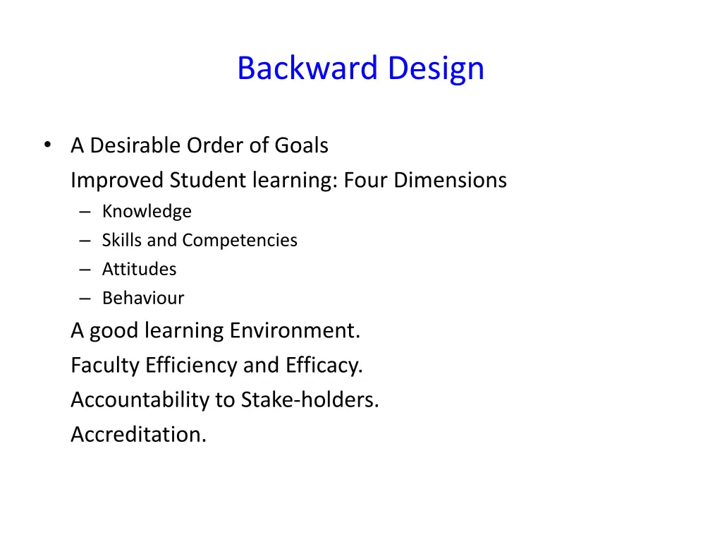 backward design