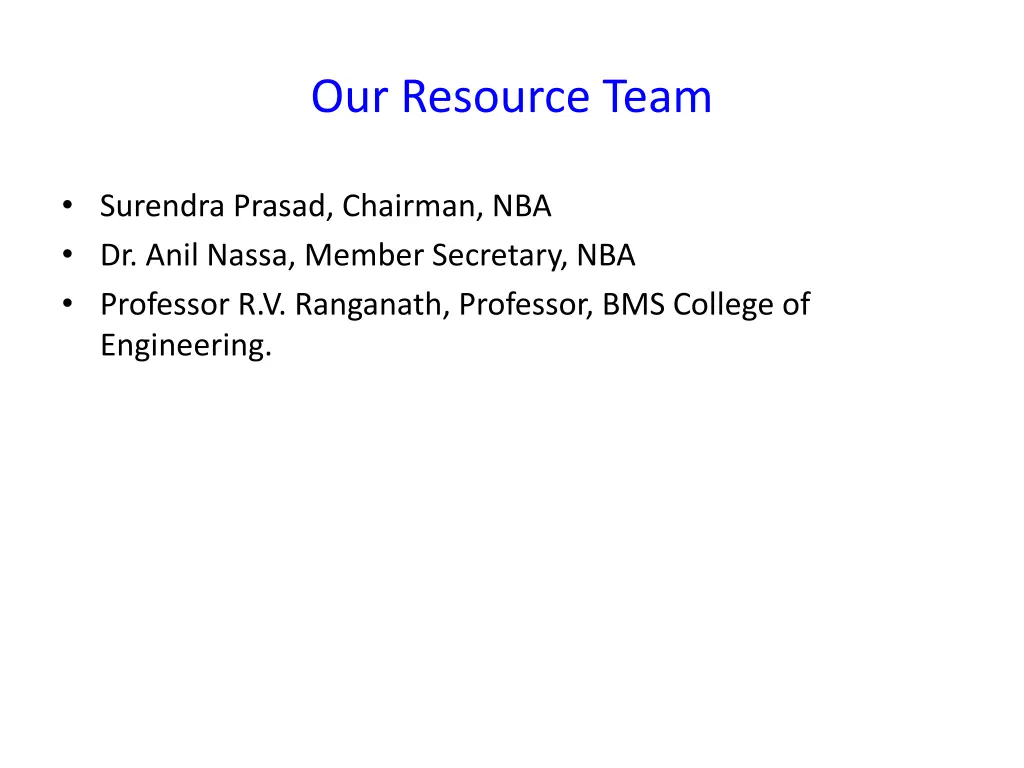 our resource team