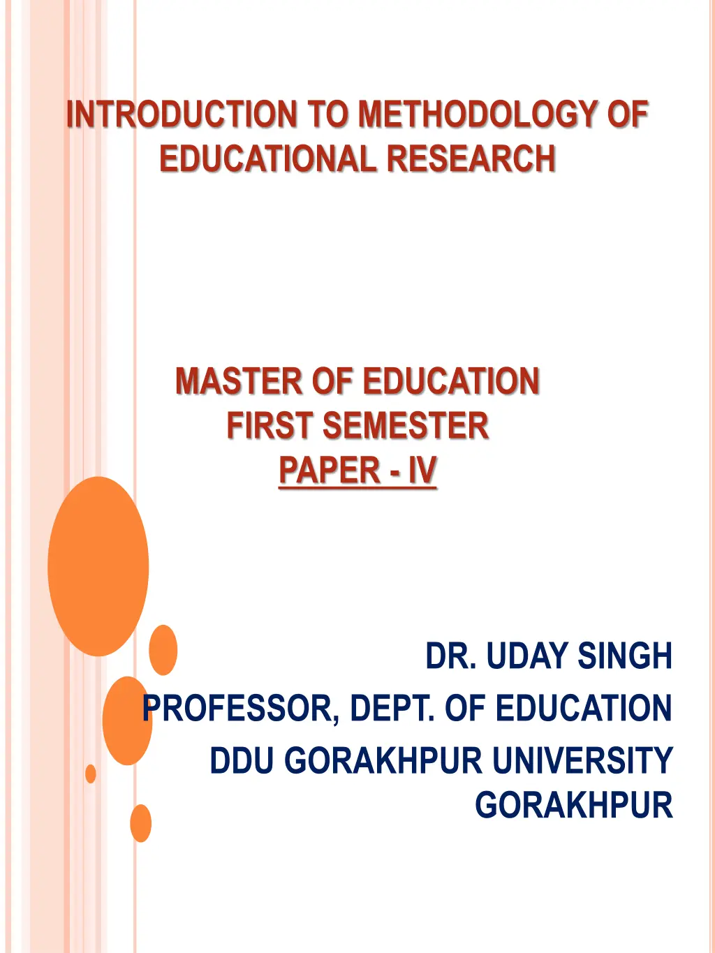 introduction to methodology of educational
