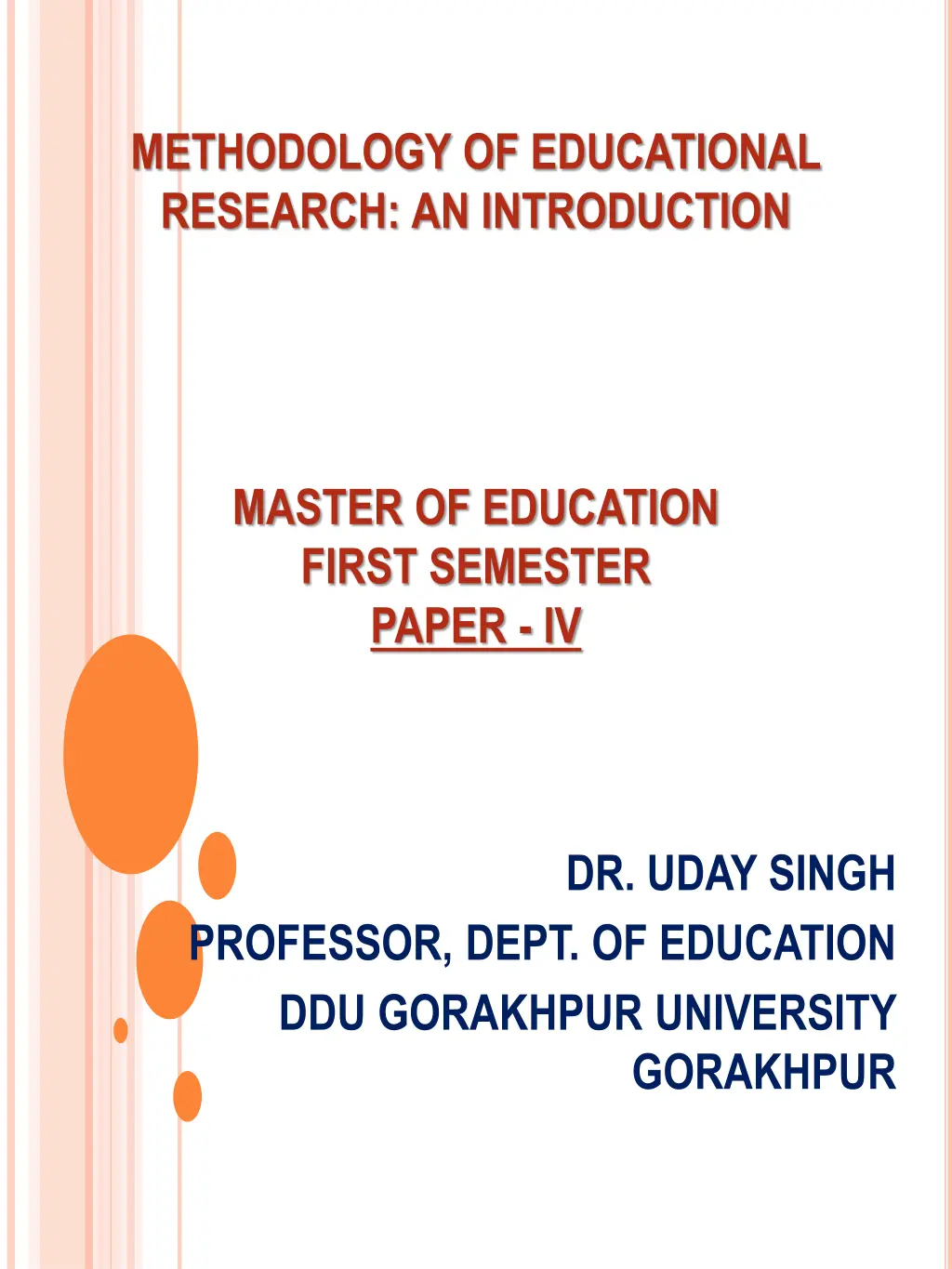 methodology of educational research