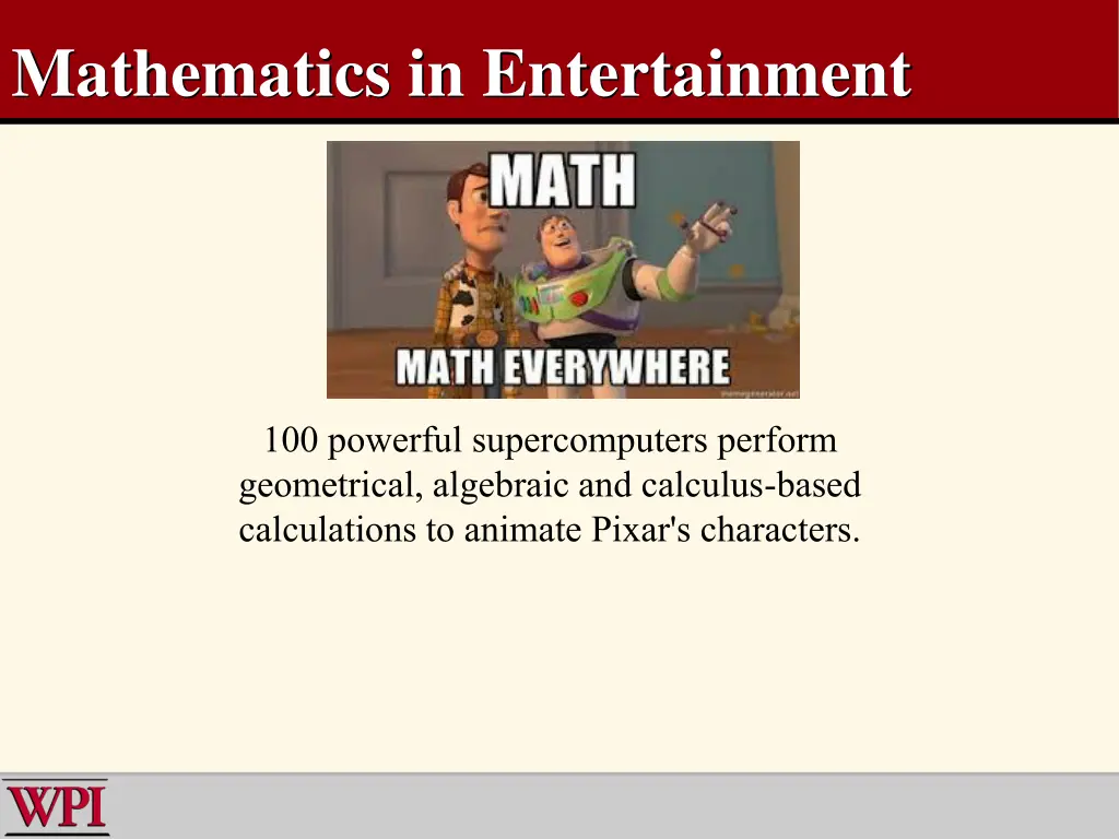 mathematics in entertainment