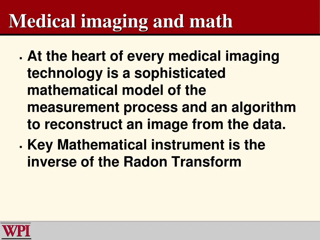 medical imaging and math