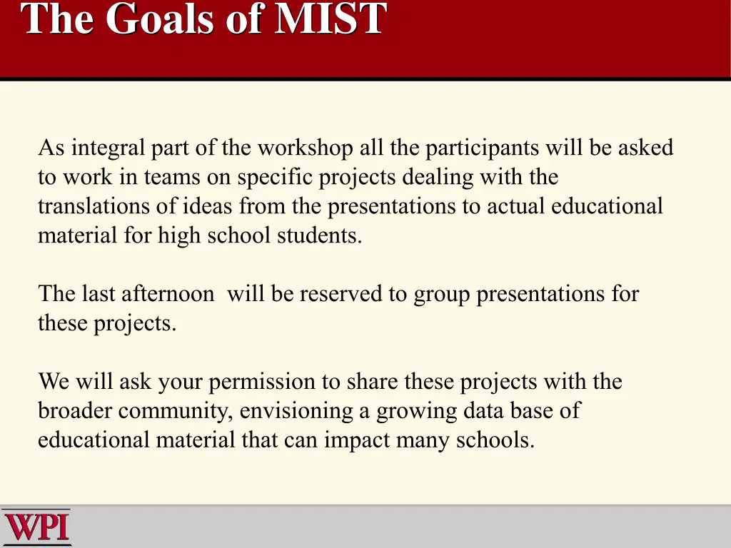 the goals of mist 2