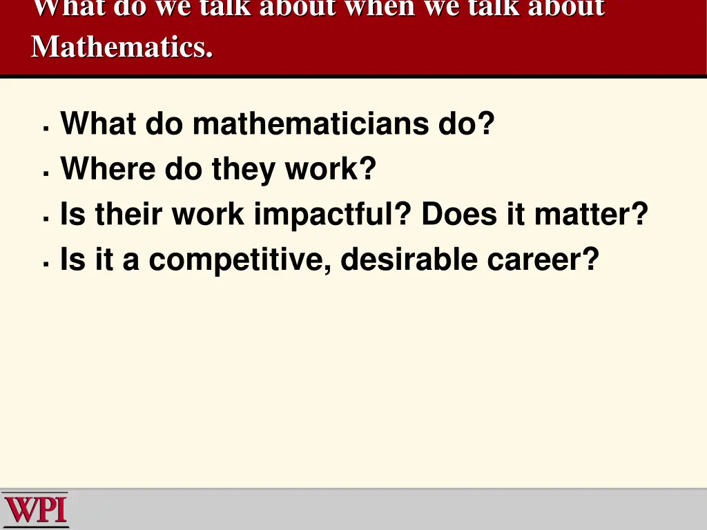 what do we talk about when we talk about