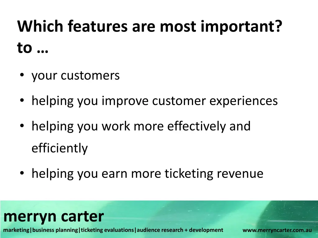which features are most important to
