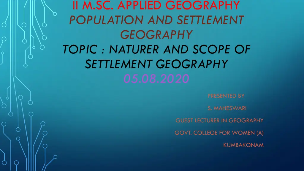 ii m sc applied geography population