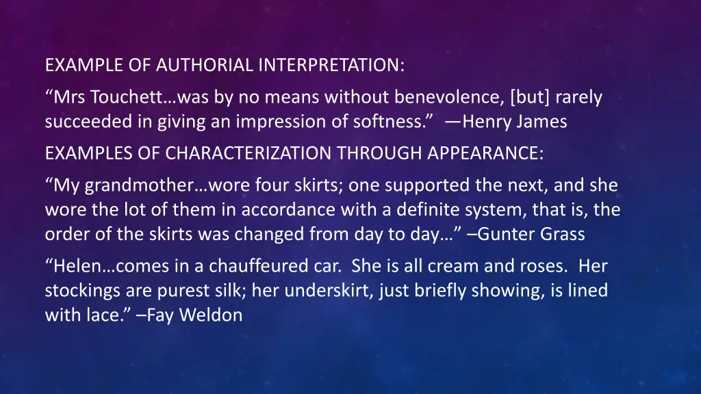 example of authorial interpretation