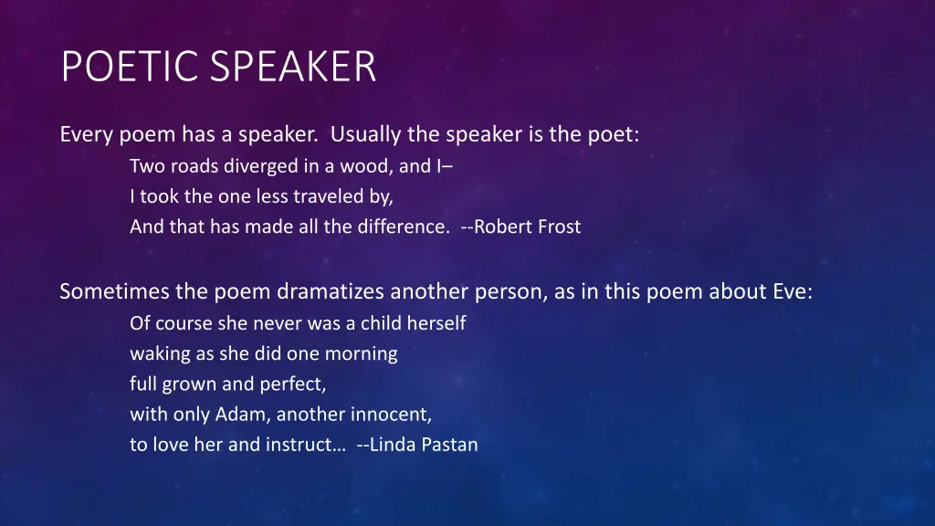 poetic speaker