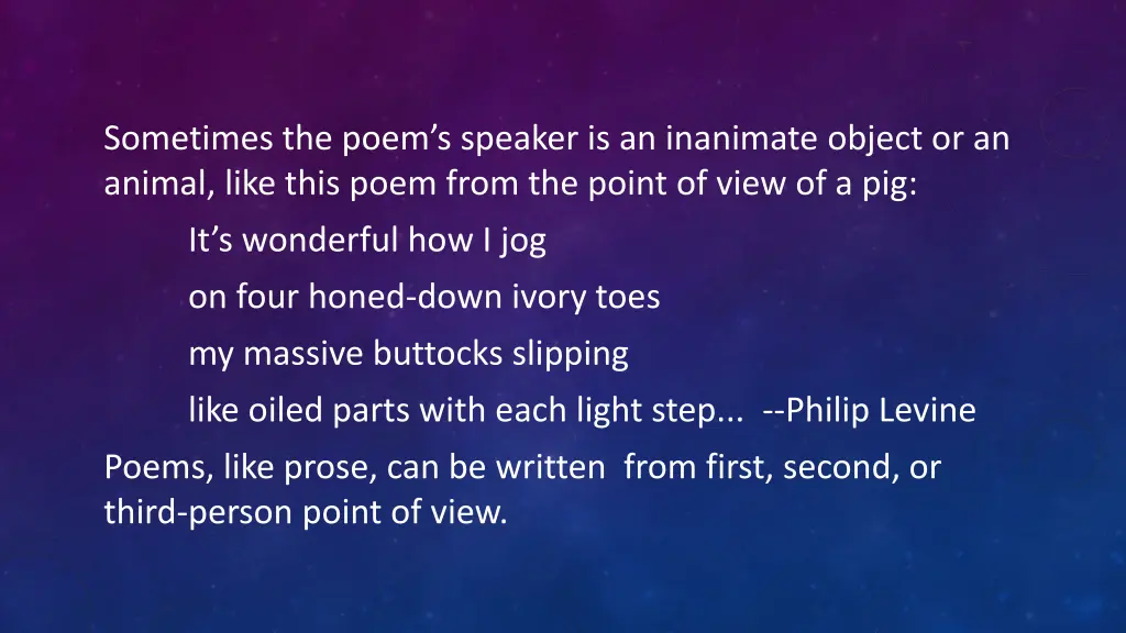 sometimes the poem s speaker is an inanimate