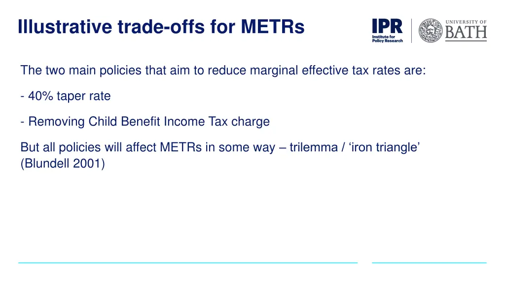 illustrative trade offs for metrs
