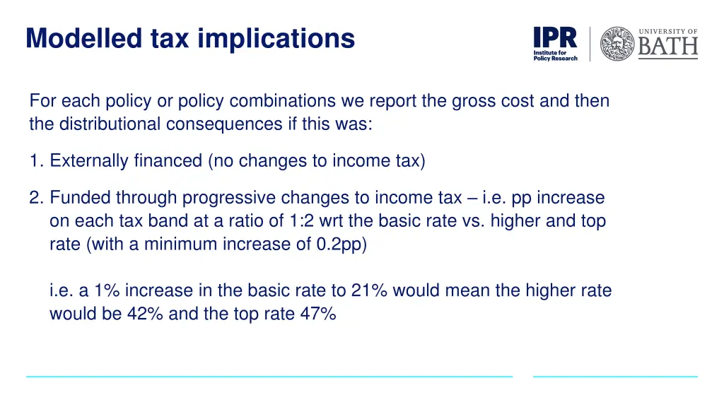 modelled tax implications