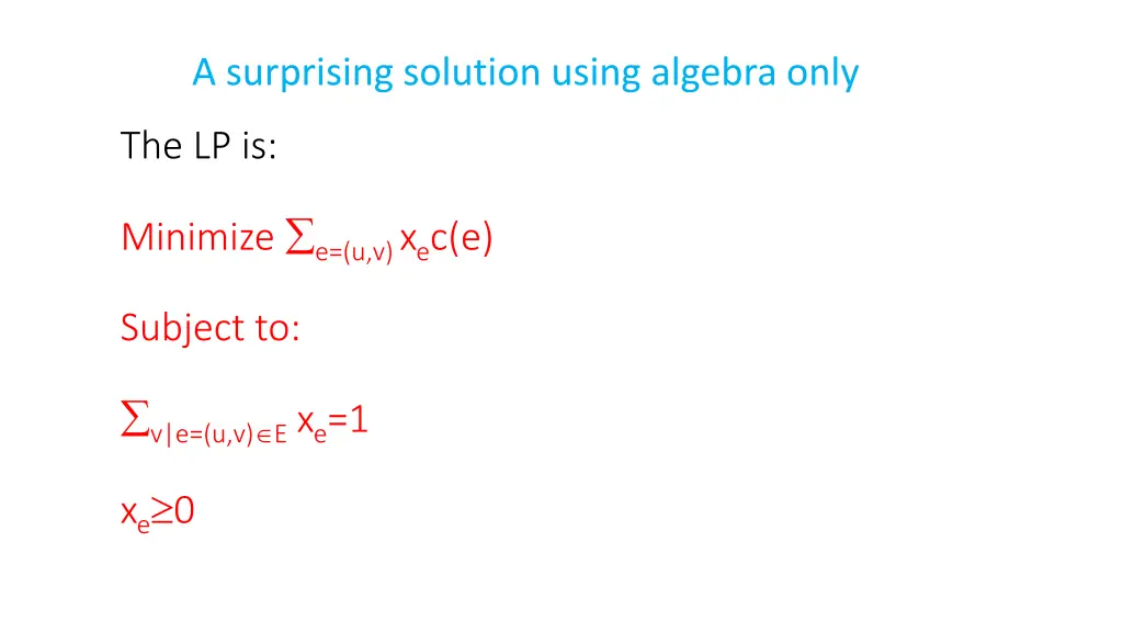 a surprising solution using algebra only