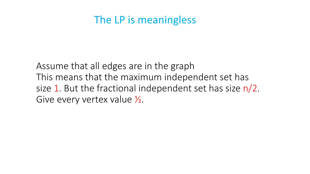the lp is meaningless