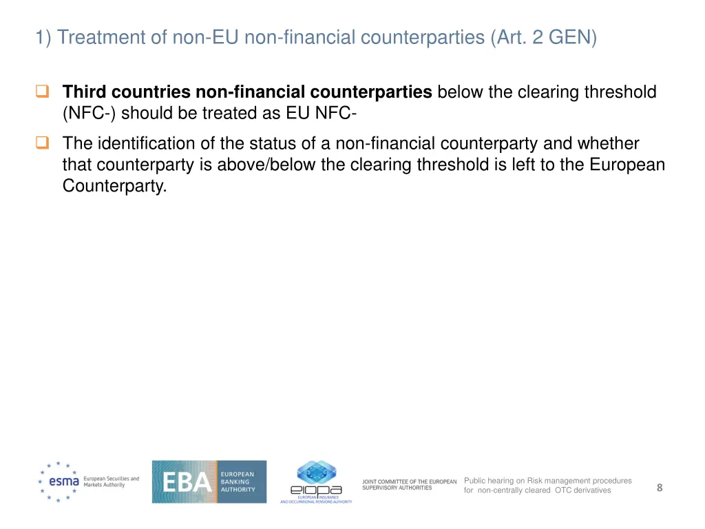 1 treatment of non eu non financial