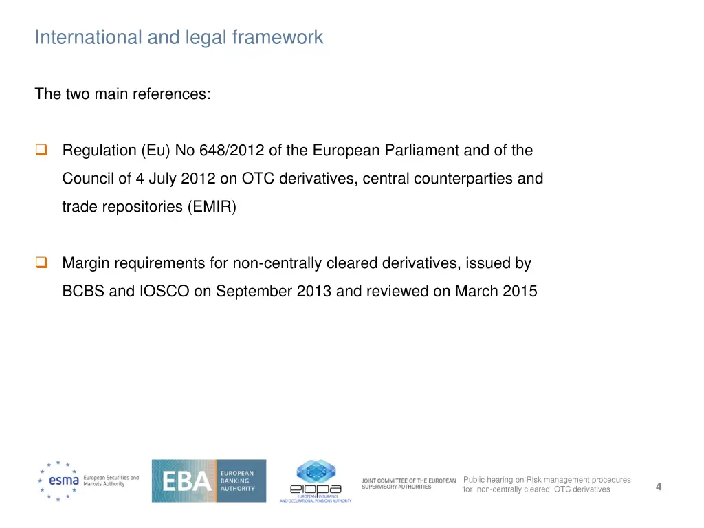 international and legal framework