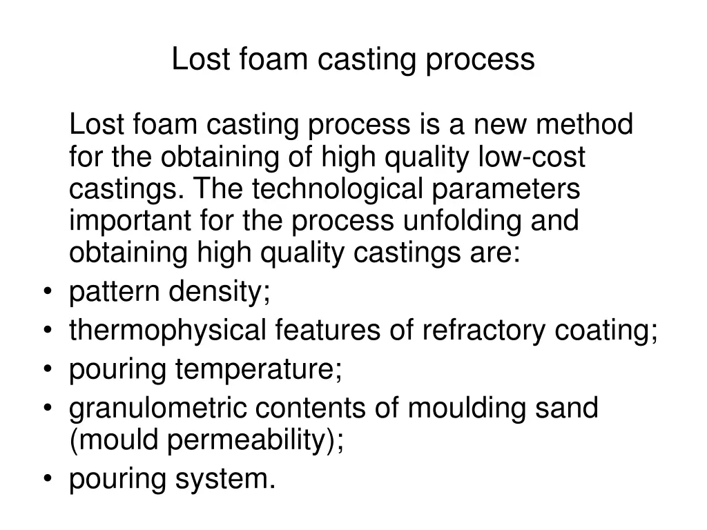 lost foam casting process