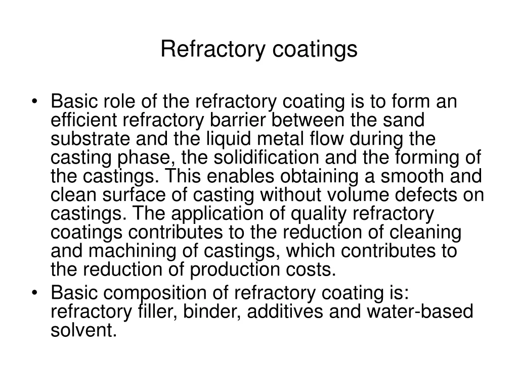 refractory coatings