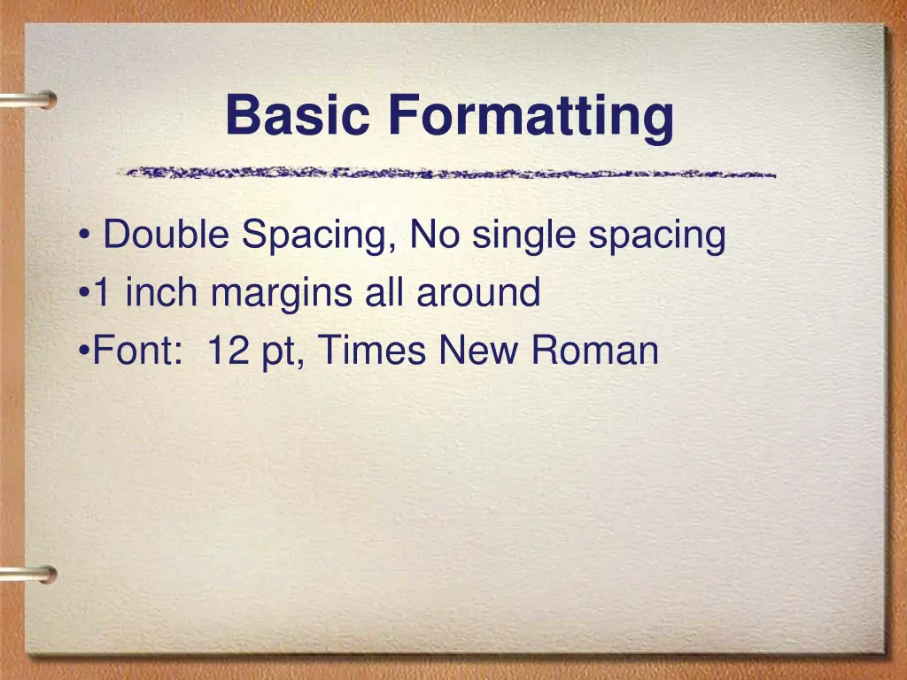 basic formatting