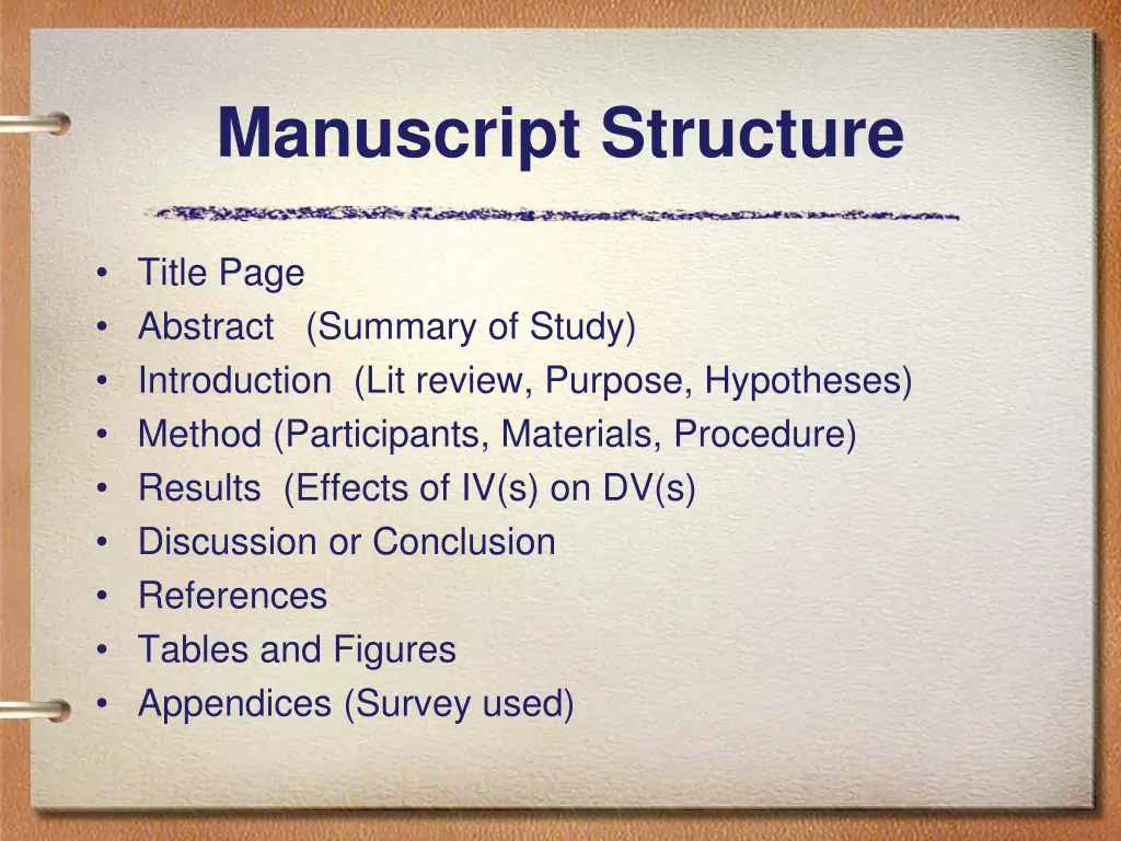manuscript structure
