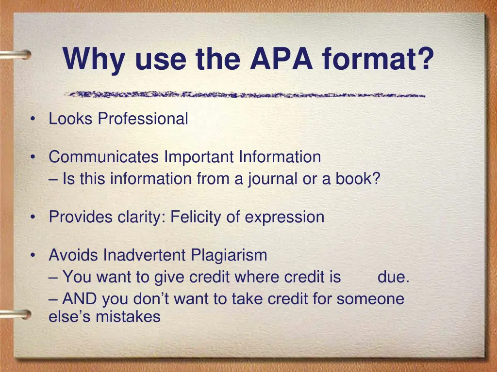 why use the apa format