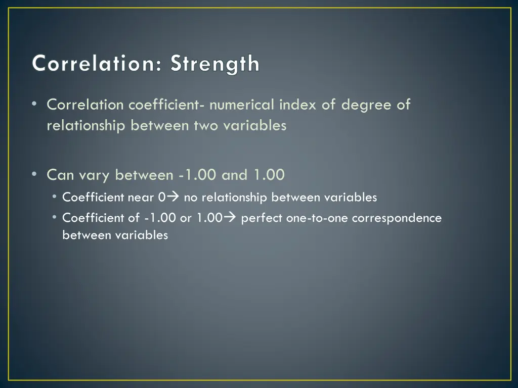 correlation strength