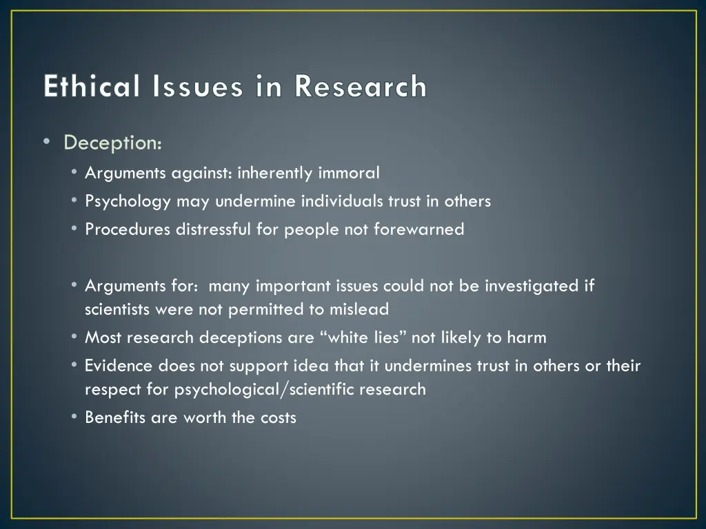 ethical issues in research