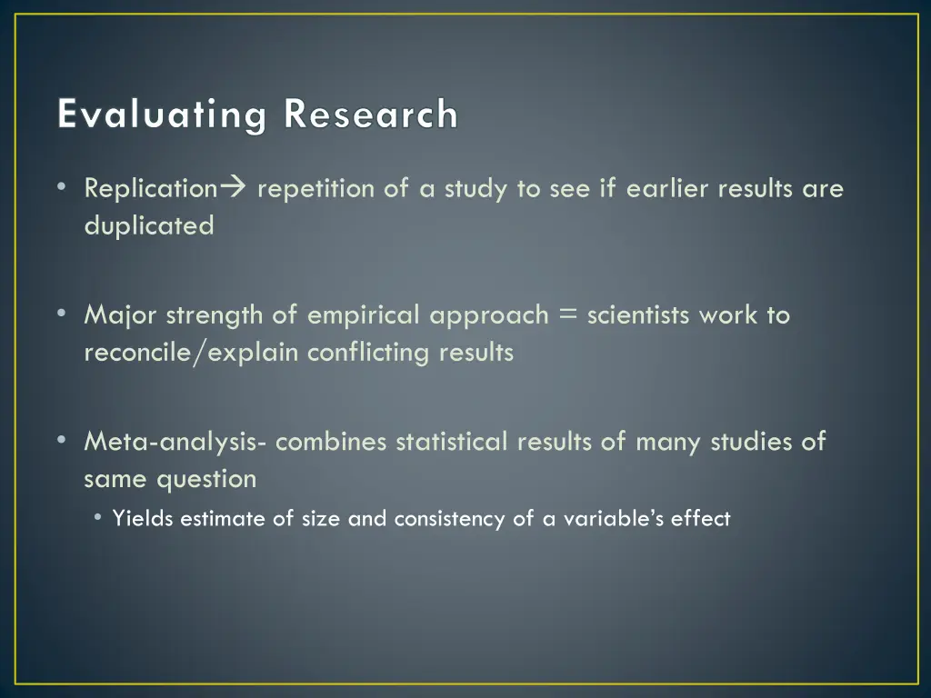 evaluating research